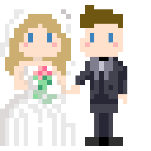 Pixeles esküvői pár